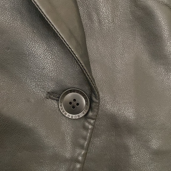 BCBG Black Faux Leather Blazer Jacket - Picture 9 of 11